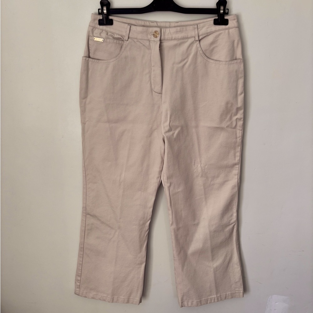 St John Sport Collection by Marie Gray Women’s Cream Ankle Jeans Size 12